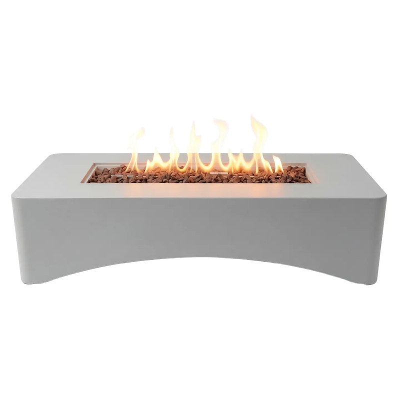 56' Propane Fire Pit Table - Rectangular Outdoor Gas Fire Pit by HouseOfZazla