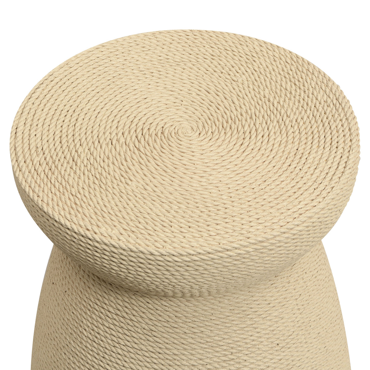 Simulated Rattan Side Table with Magnesium Oxide Construction - Neutral, photo 8 of 10