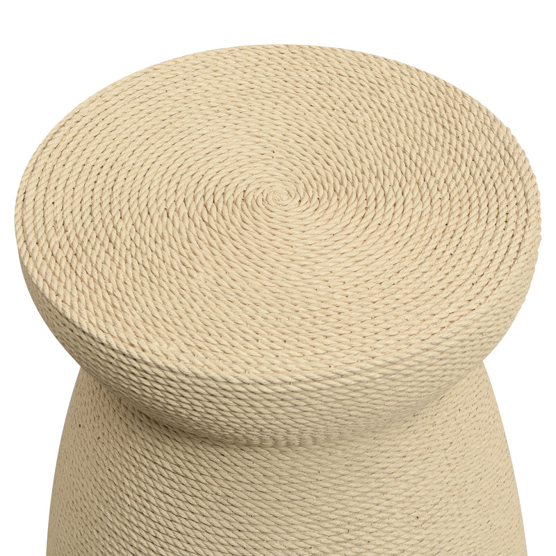 Simulated Rattan Side Table with Magnesium Oxide Construction - Neutral, photo 8 of 10