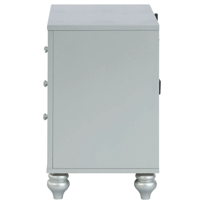 Gunnison 2-drawer Nightstand Silver Metallic by Unique Piece Furniture