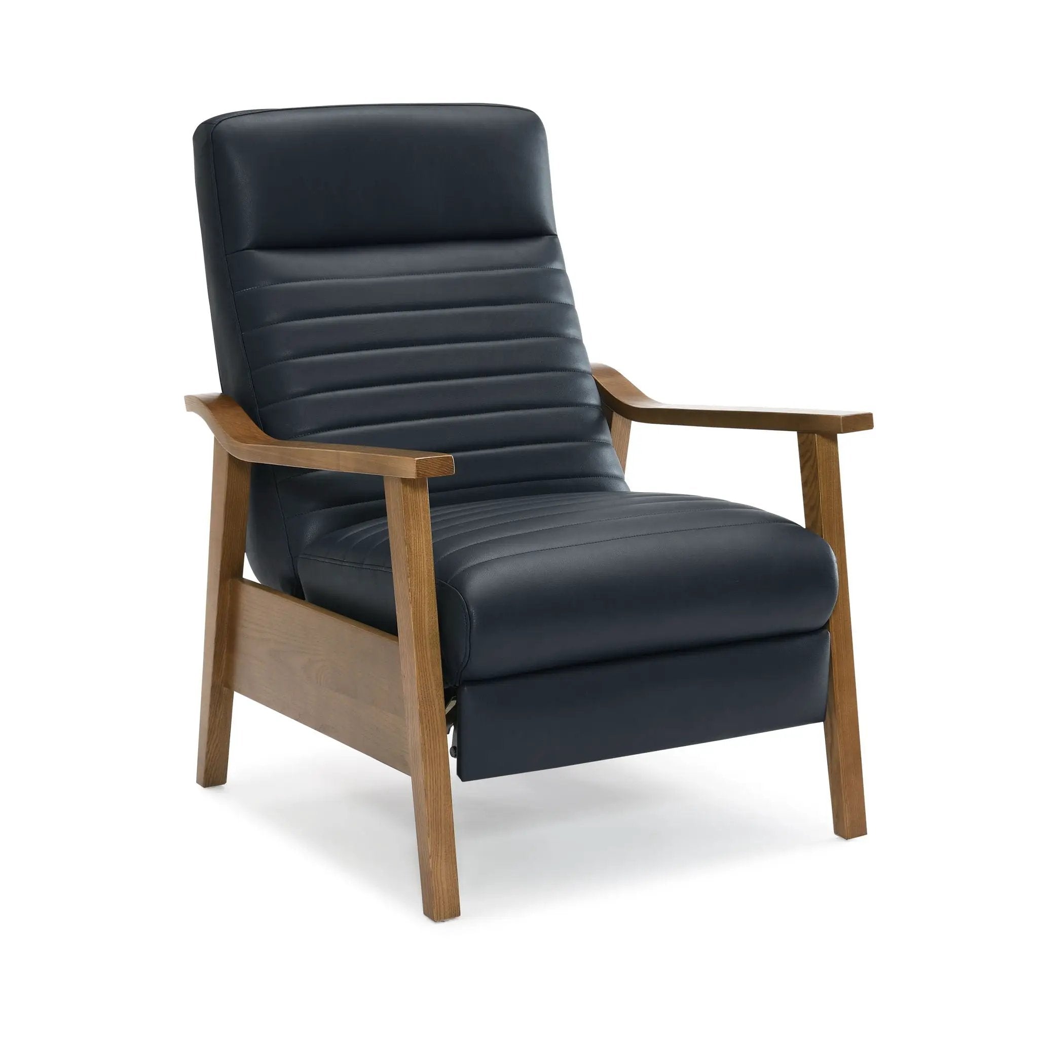 Asher - Modern Push Back Recliner With Wood Arms by HouseOfZazla
