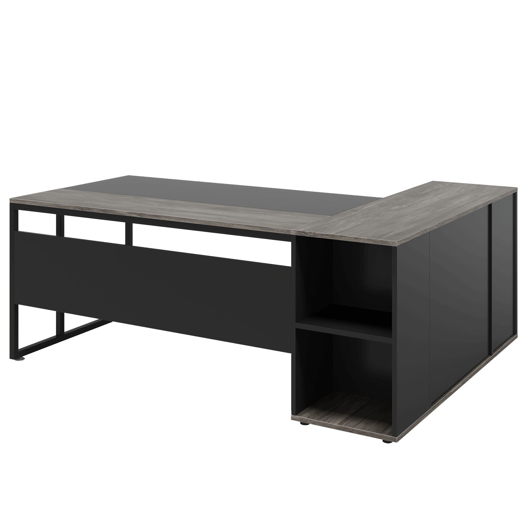 L-Shaped Executive Desk With Cabinet Storage by HouseOfZazla