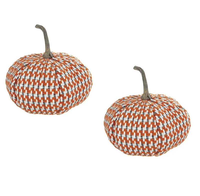 Pumpkin Ornament Decor For Holiday Harvest Festival Fall Festival & Thanksgiving (Set of 2) - Orange Multi by HouseOfZazla