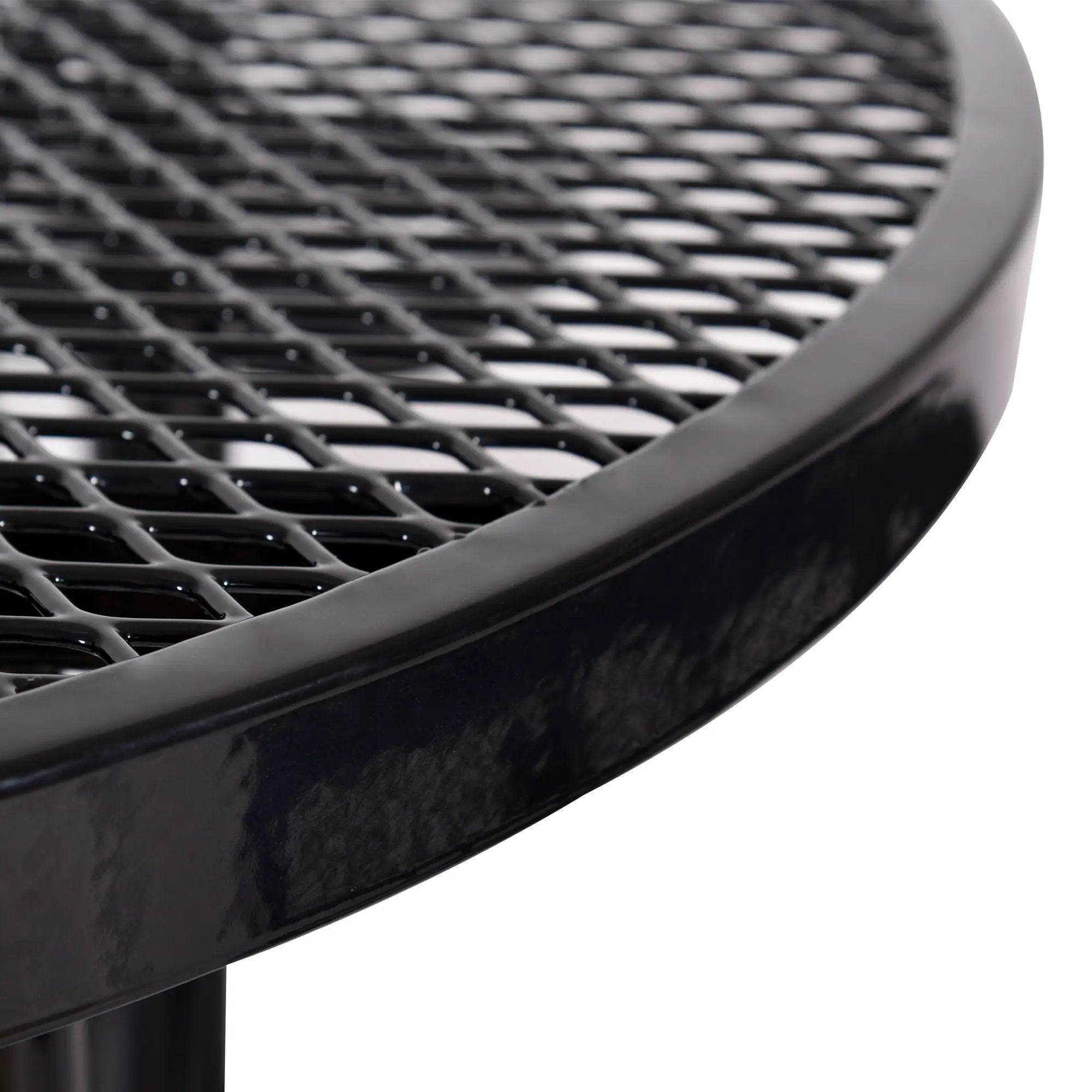 Round Outdoor Steel Picnic Table With Umbrella Pole by Unique Piece Furniture