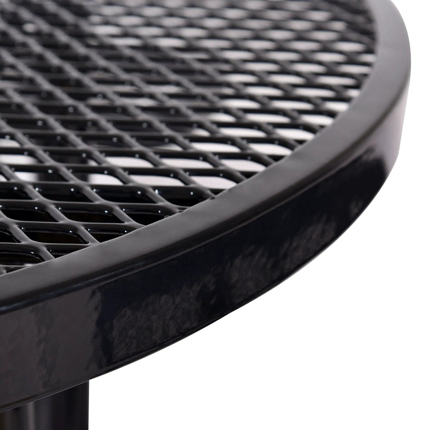 Round Outdoor Steel Picnic Table With Umbrella Pole by HouseOfZazla