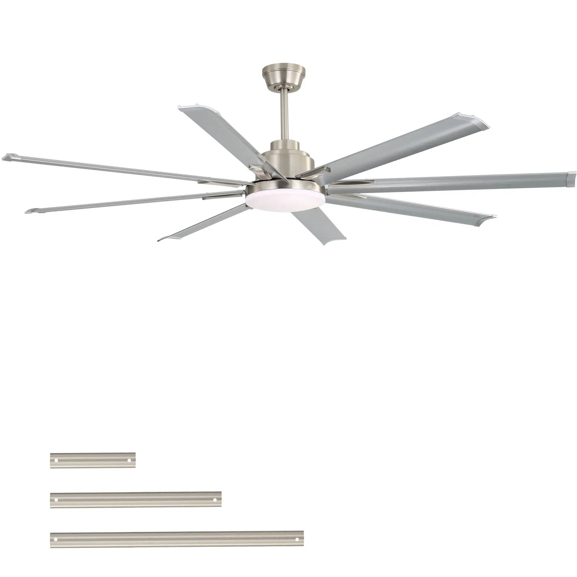 DC Motor Ceiling Fan With Dimmable Light And 8 Blade Aluminum Blades - Nickel by Unique Piece Furniture