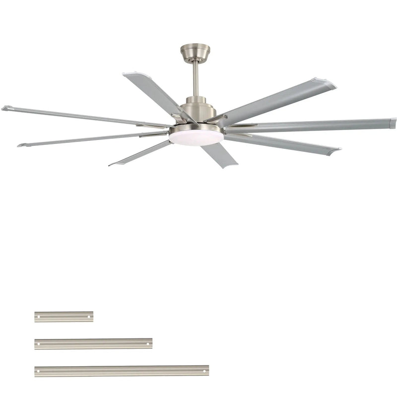 DC Motor Ceiling Fan With Dimmable Light And 8 Blade Aluminum Blades - Nickel by Unique Piece Furniture