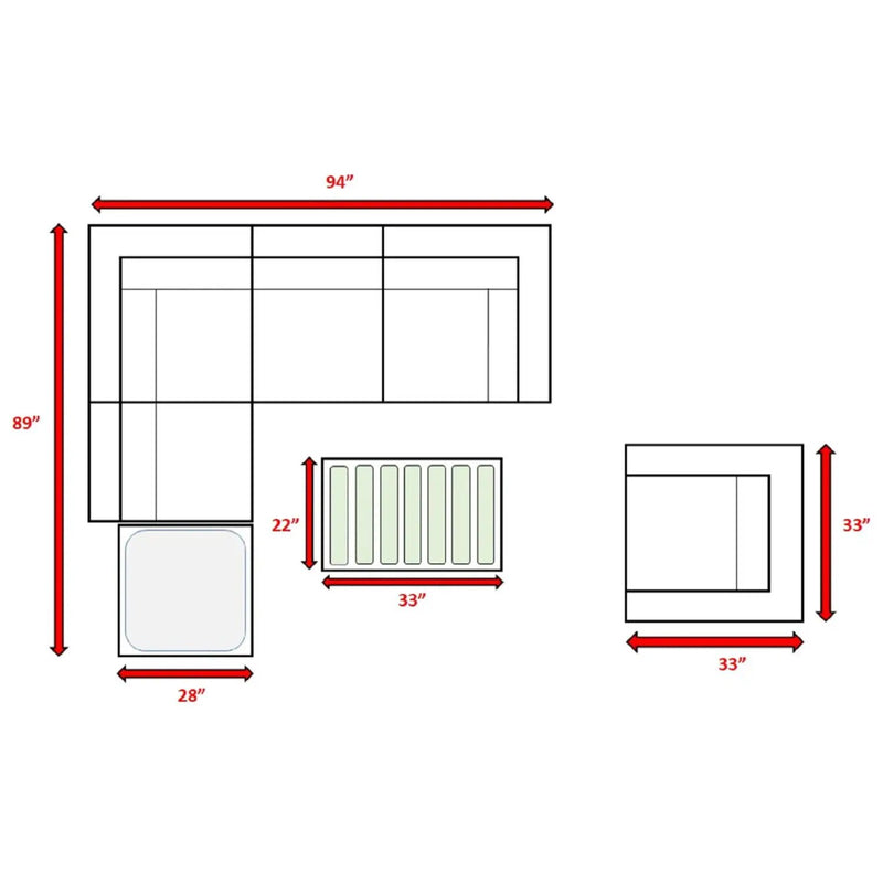 Stylish Entertainment Sectional Set, Outdoor Living by Unique Piece Furniture