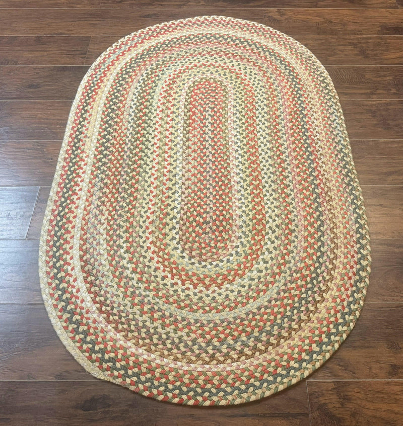 Braided American Oval Rug 3x5, Multicolor, Hand Braided by Jewel Rugs