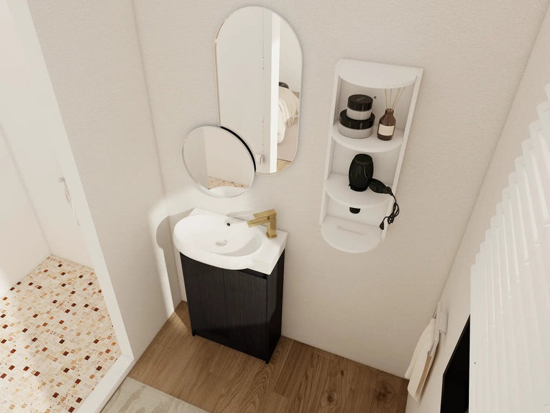 23" Freestanding Bathroom Vanity with Sink and Storage Rack by HouseOfZazla