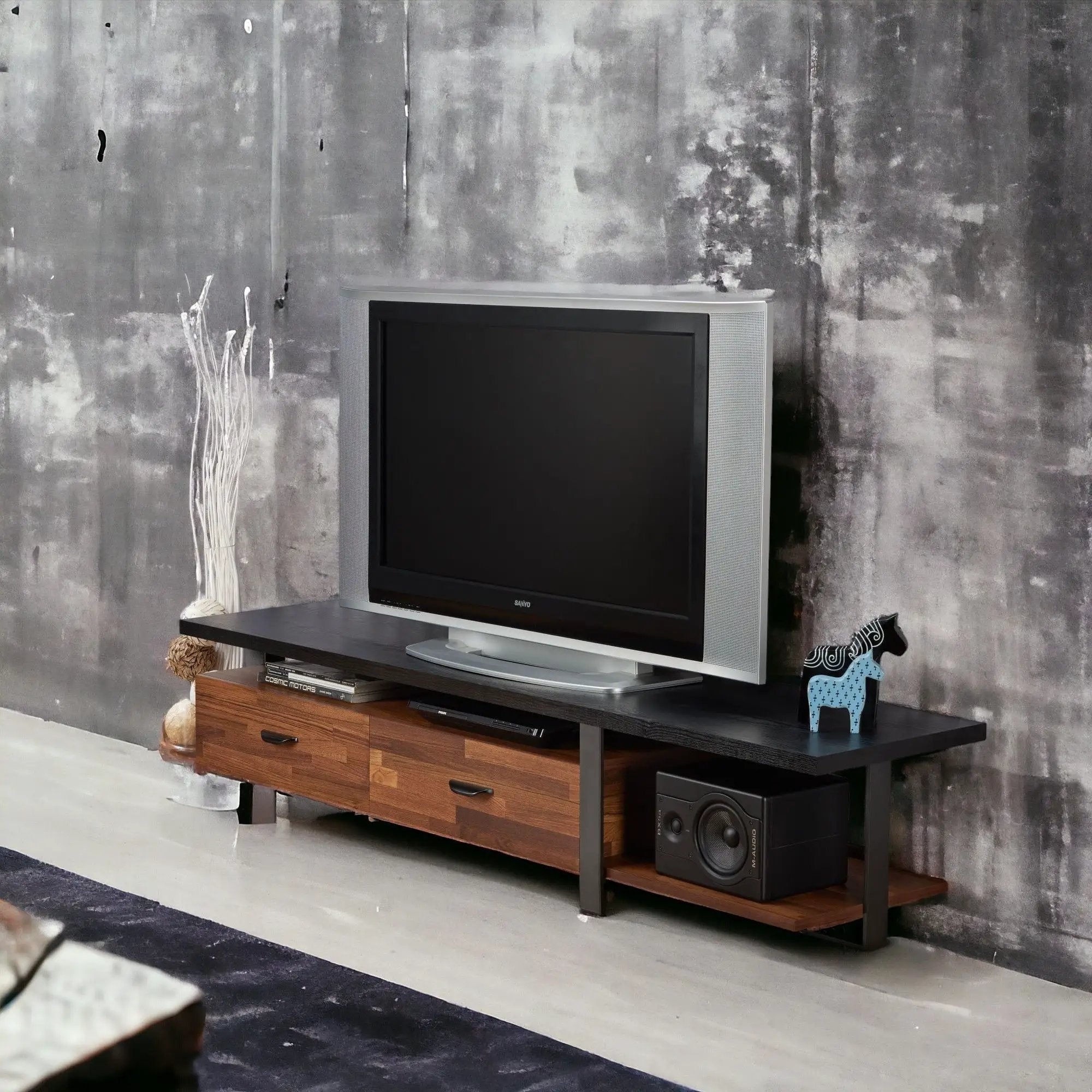 Elling - TV Stand - Walnut / Black by Unique Piece Furniture