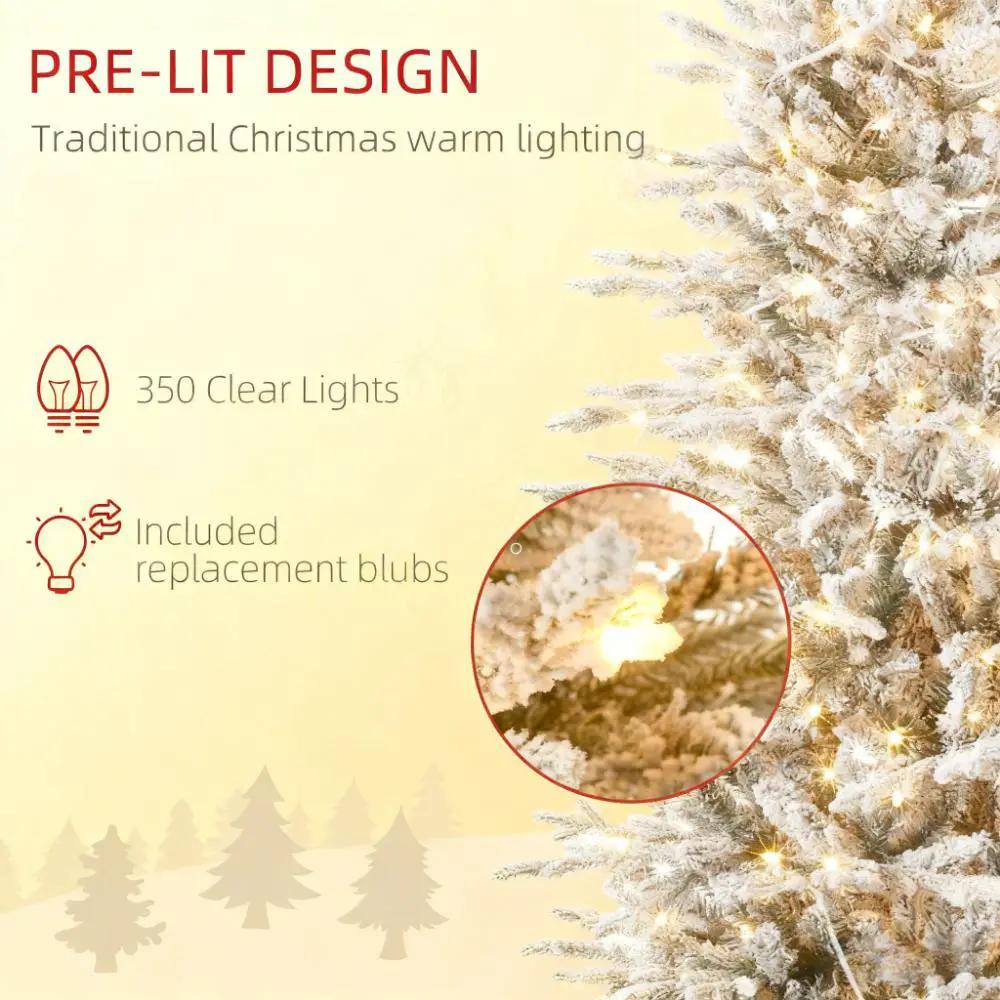 Christmas Trees with Snow Branches - Pre Lit Artificial Flocked by HouseOfZazla