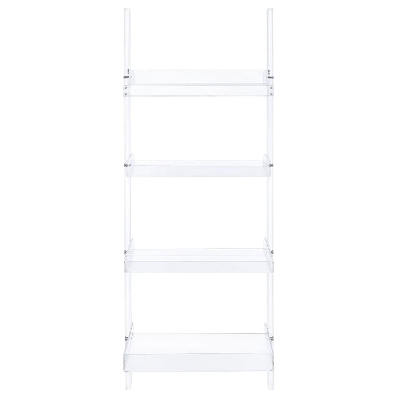 Cimarron - Ladder Bookcase With 4 Shelves - Clear by HouseOfZazla