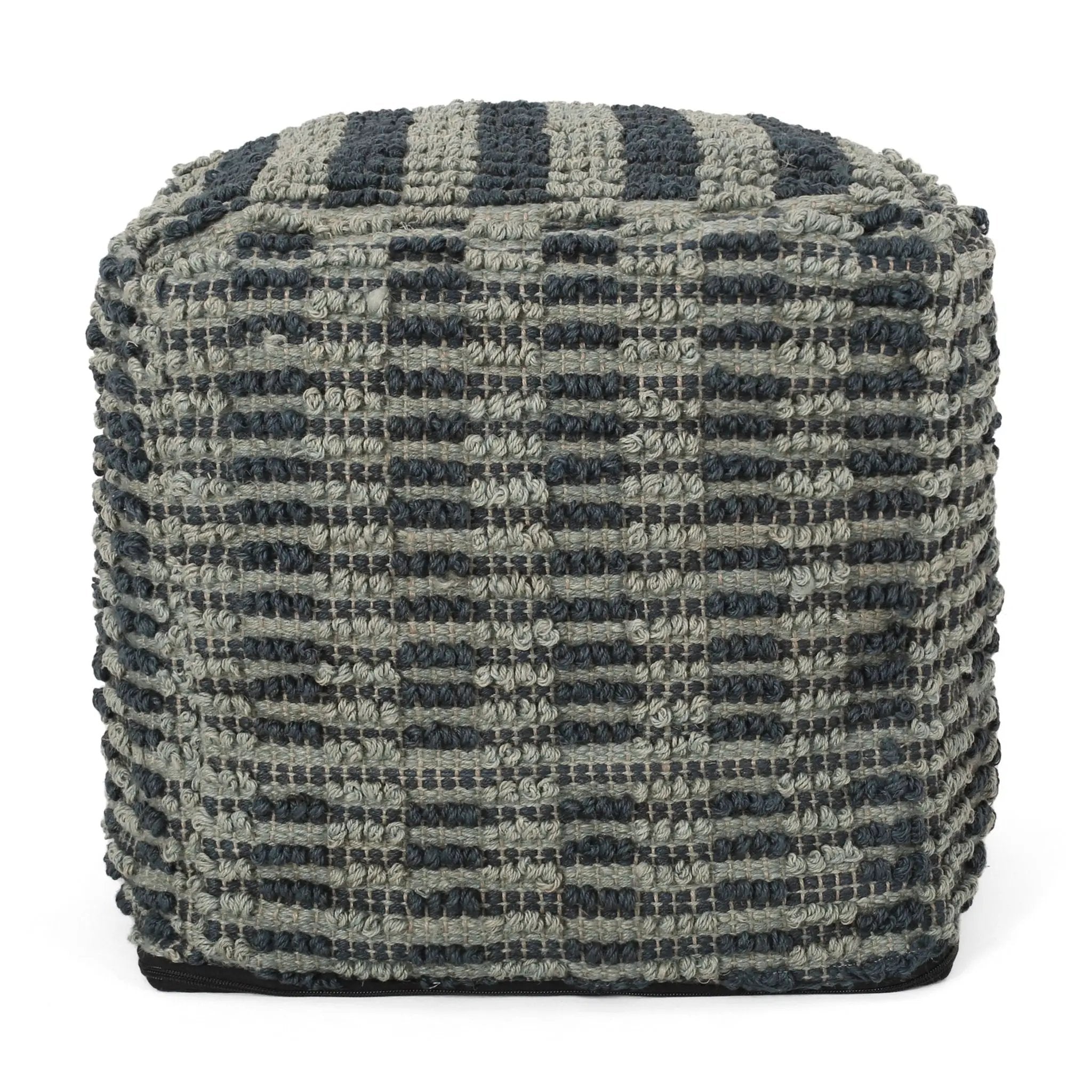 Walle - Fabric Square Pouf Ottoman And Floor Cushion Teal - Blue by Unique Piece Furniture