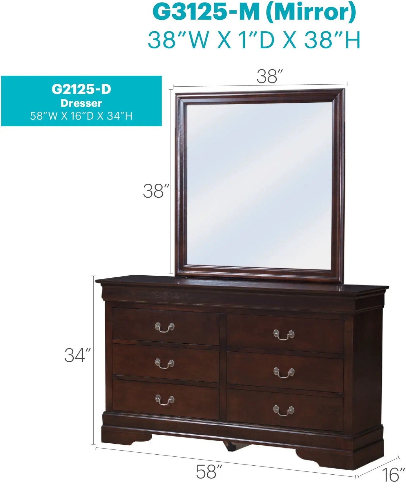 Louis Phillipe - Bedroom Dresser by HouseOfZazla