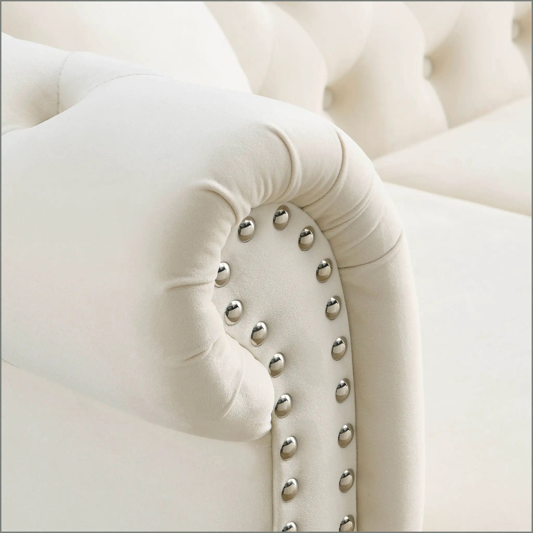 Chesterfield Sofa With Rolled Arms And Nailhead Trim by HouseOfZazla