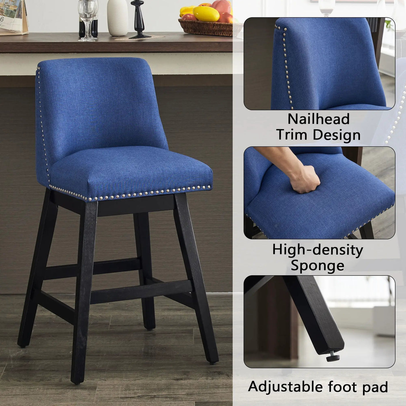 Upholstered Swivel Bar Stool by HouseOfZazla