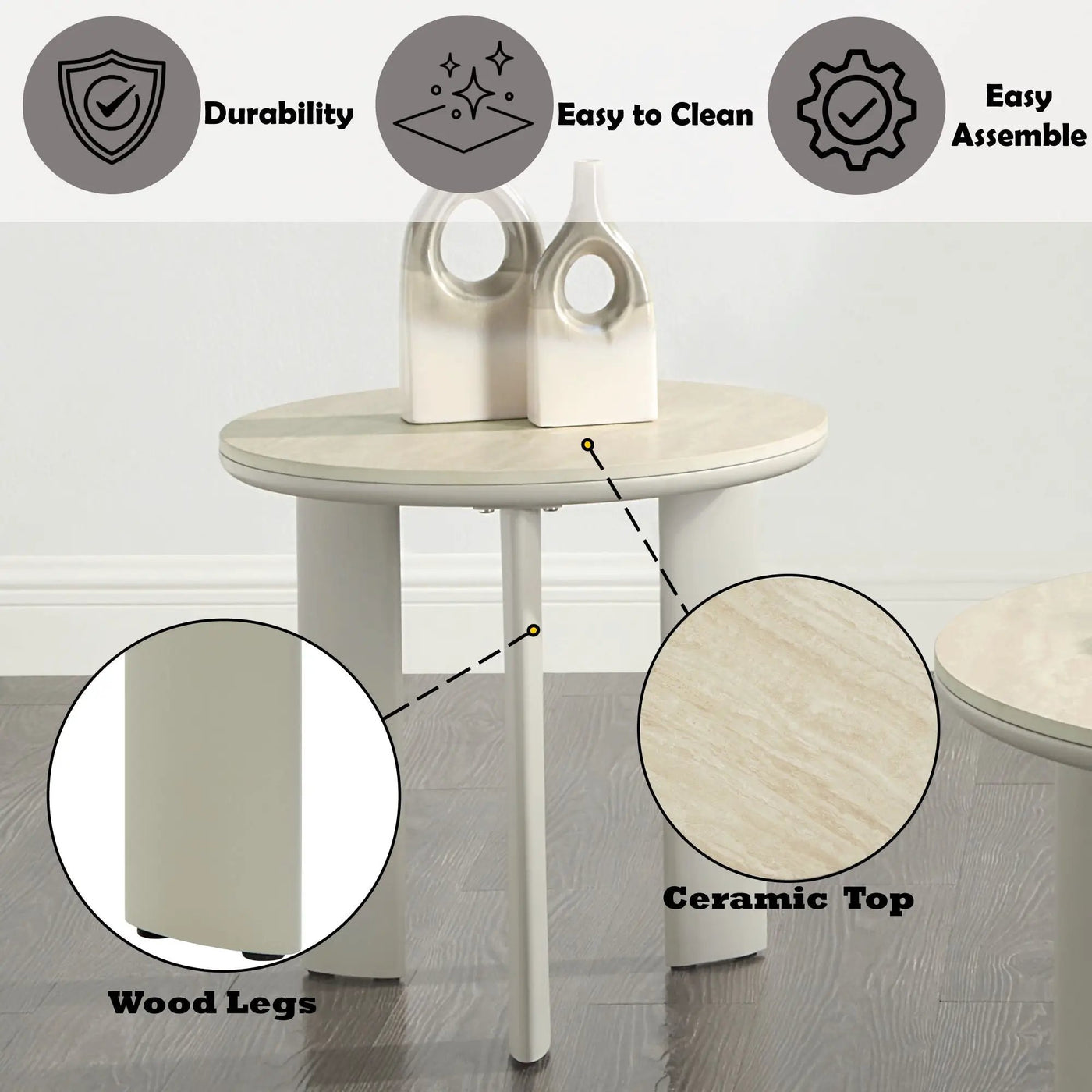 Ingram Ceramic Top Table by HouseOfZazla