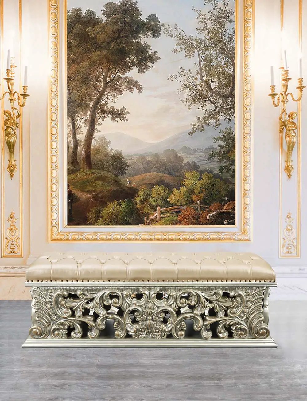 Sorina - Bench - Antique Gold by Unique Piece Furniture