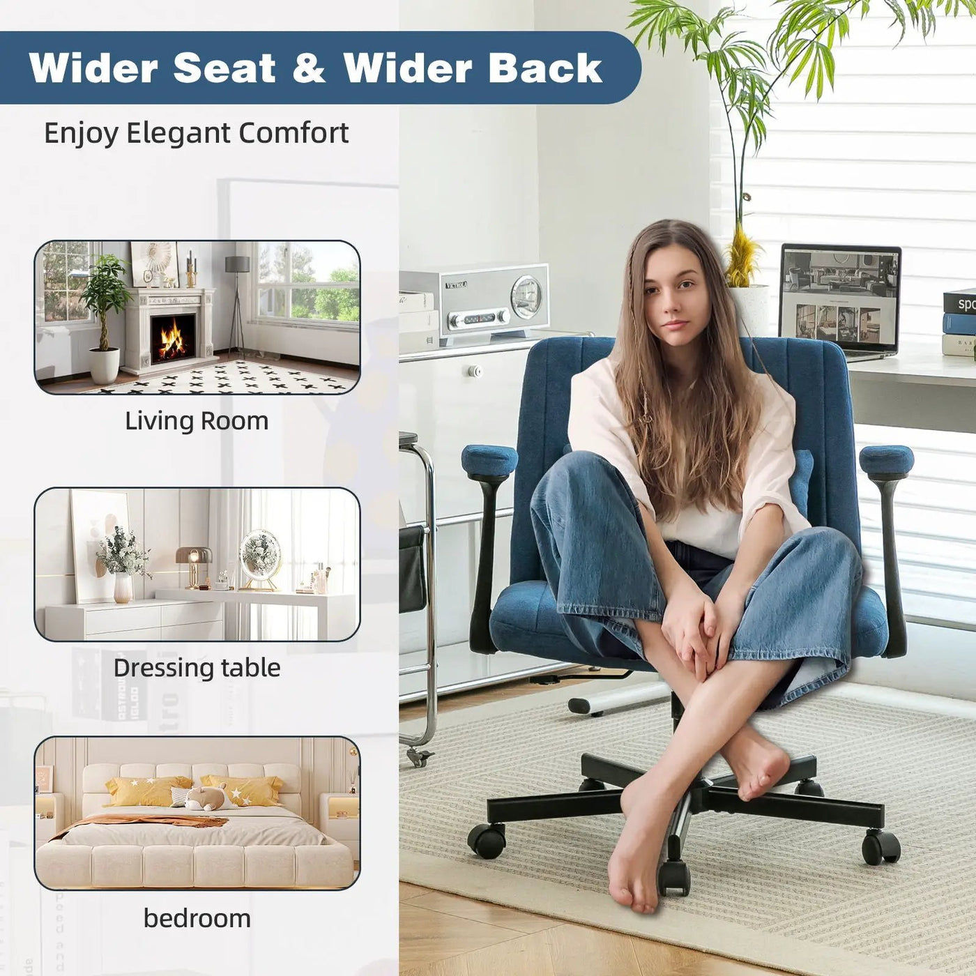 Criss Cross Armrest Office Chair With Wheels by HouseOfZazla
