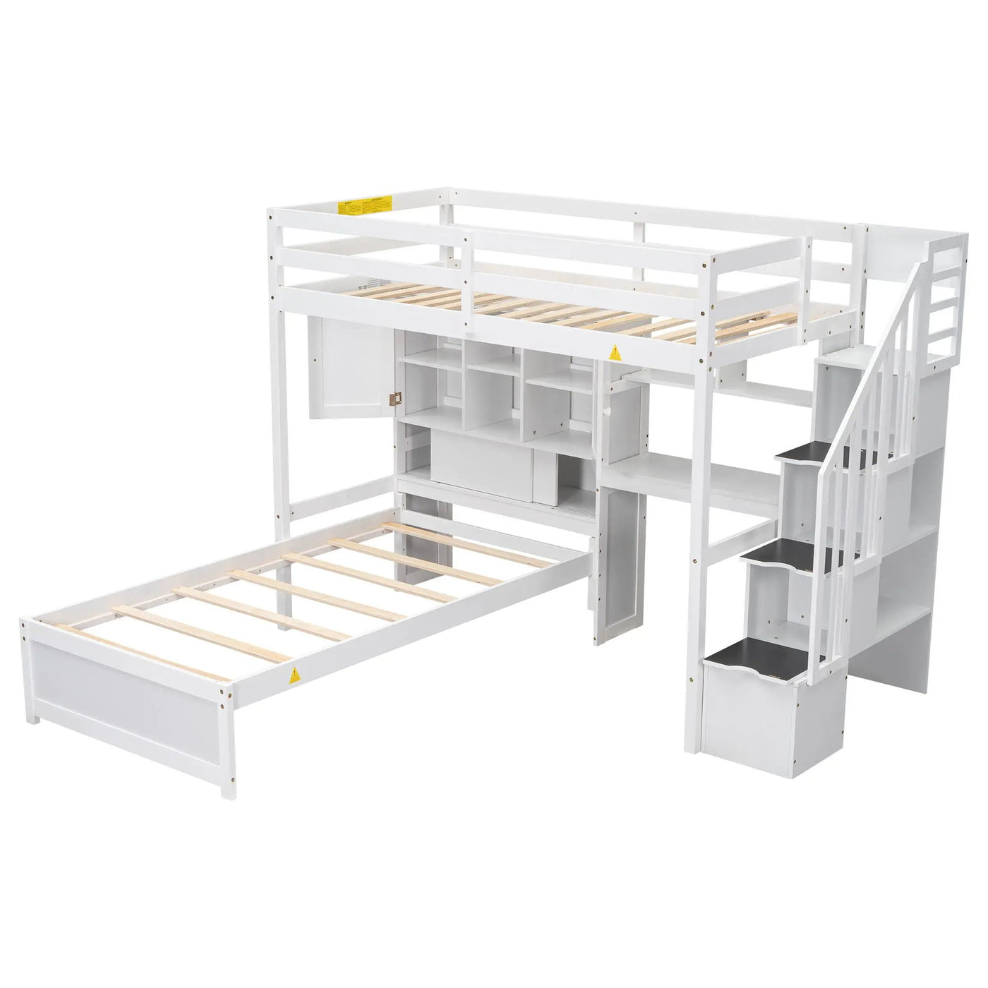 Loft Bed With Built In Desk And Staircase by HouseOfZazla