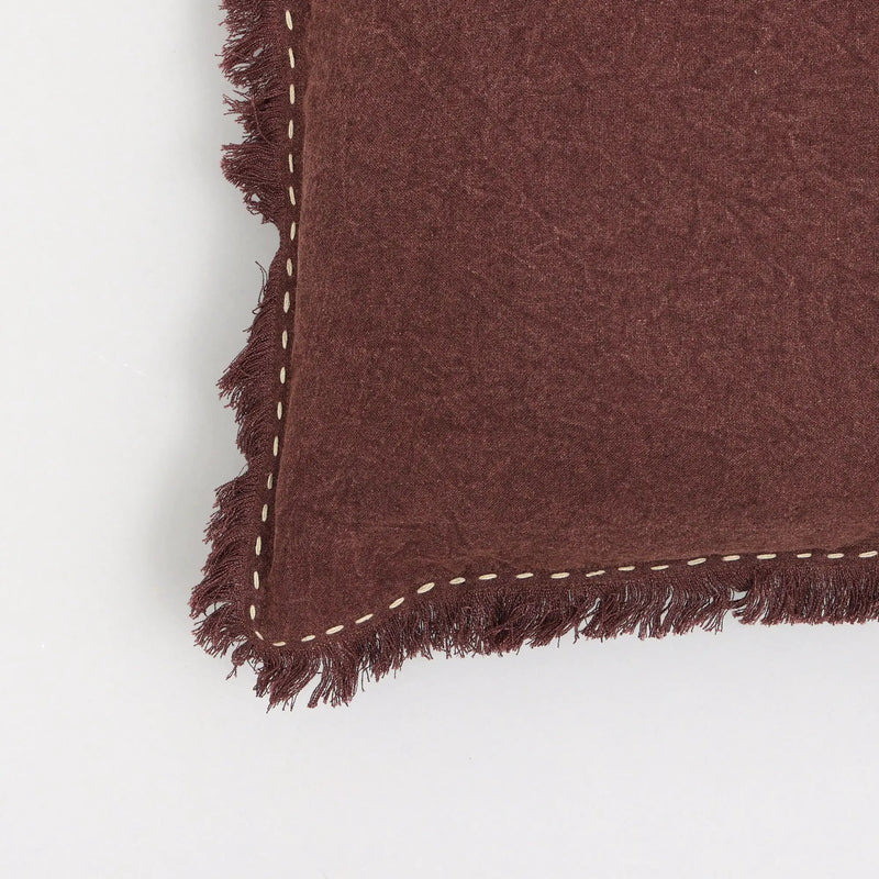 The Handwoven Fringe Cotton-Linen Pillow by HouseOfZazla