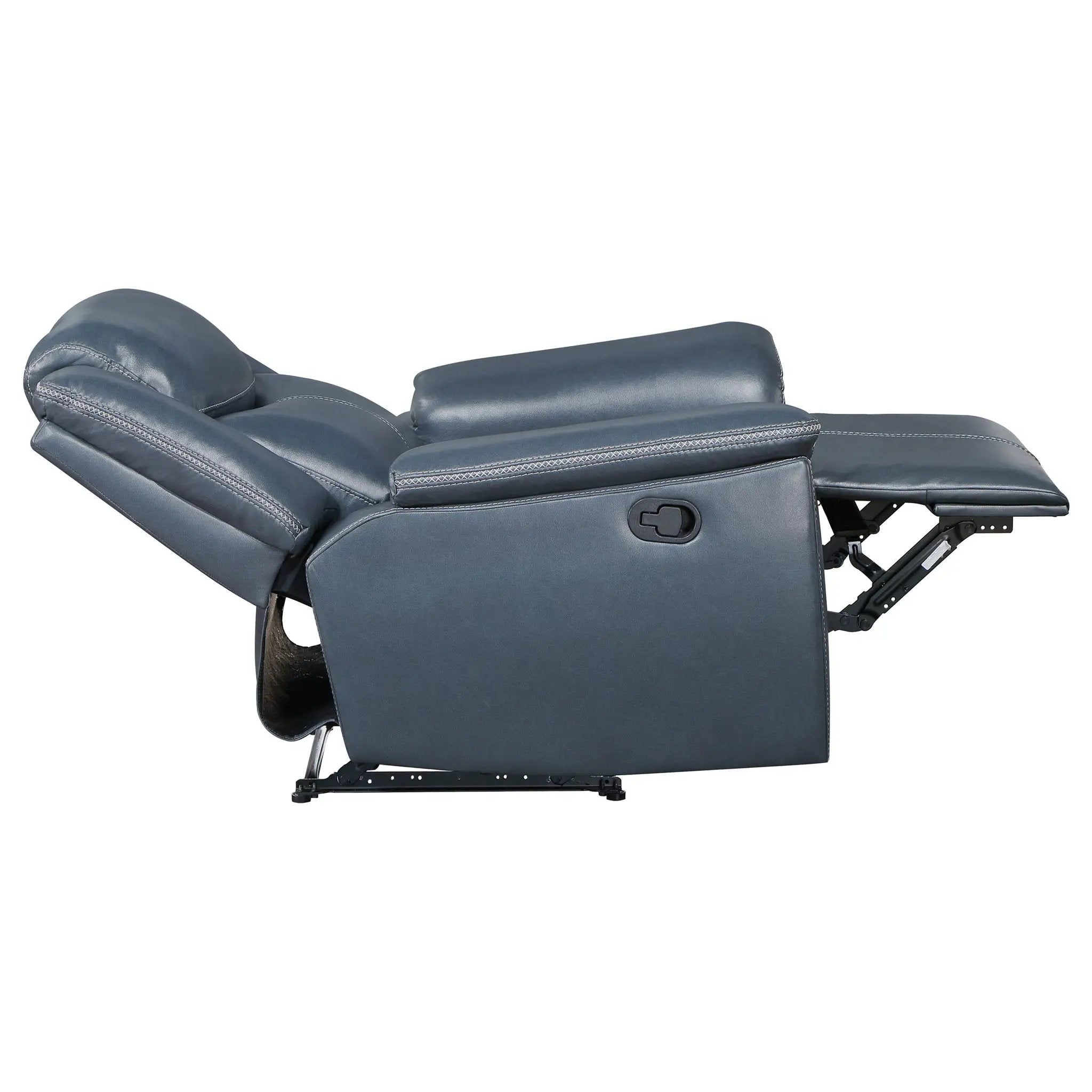 Sloane Upholstered Padded Arm Recliner Chair Blue by Unique Piece Furniture