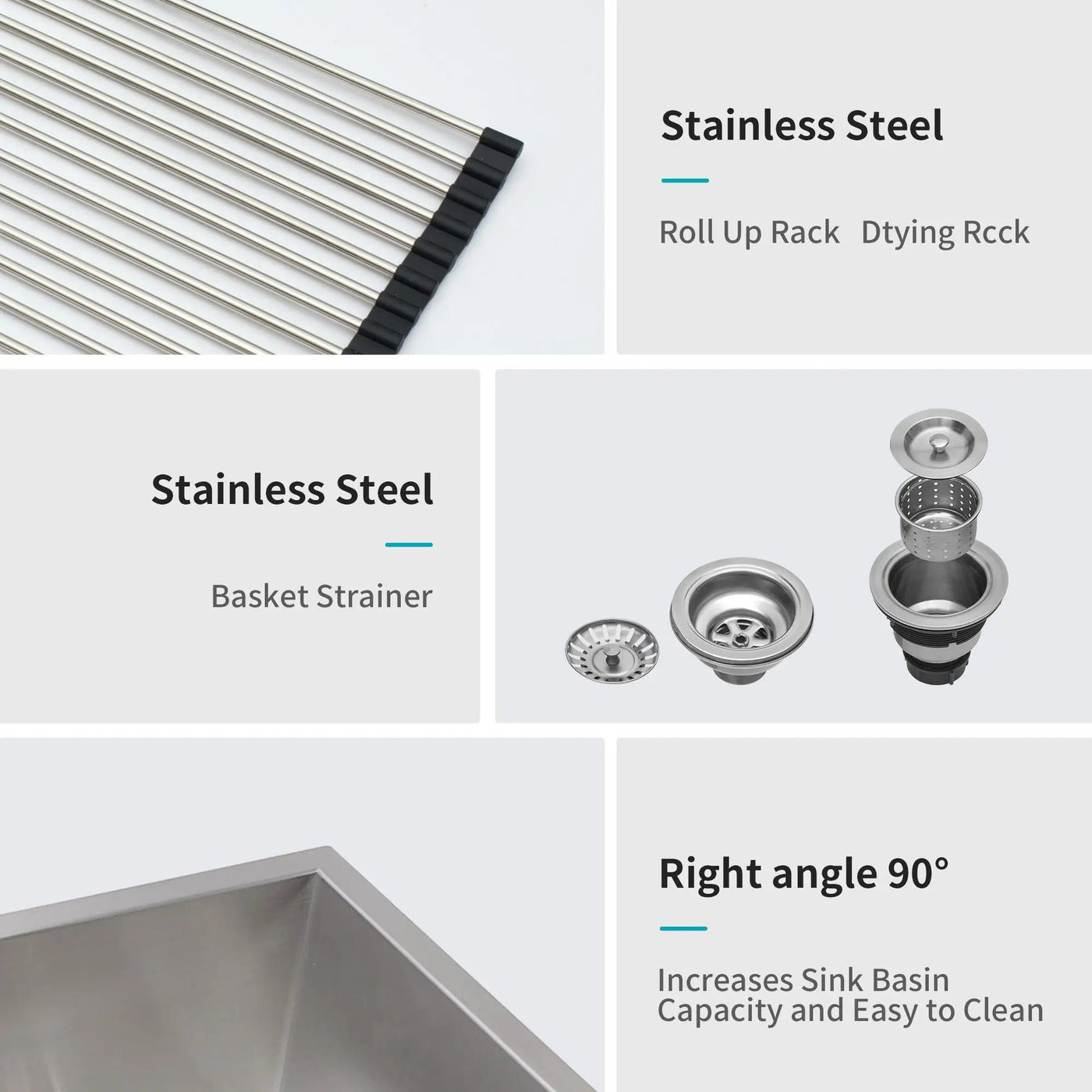 Modern Double Bowl Undermount Kitchen Sink 50 / 50 Design Stainless Steel by HouseOfZazla