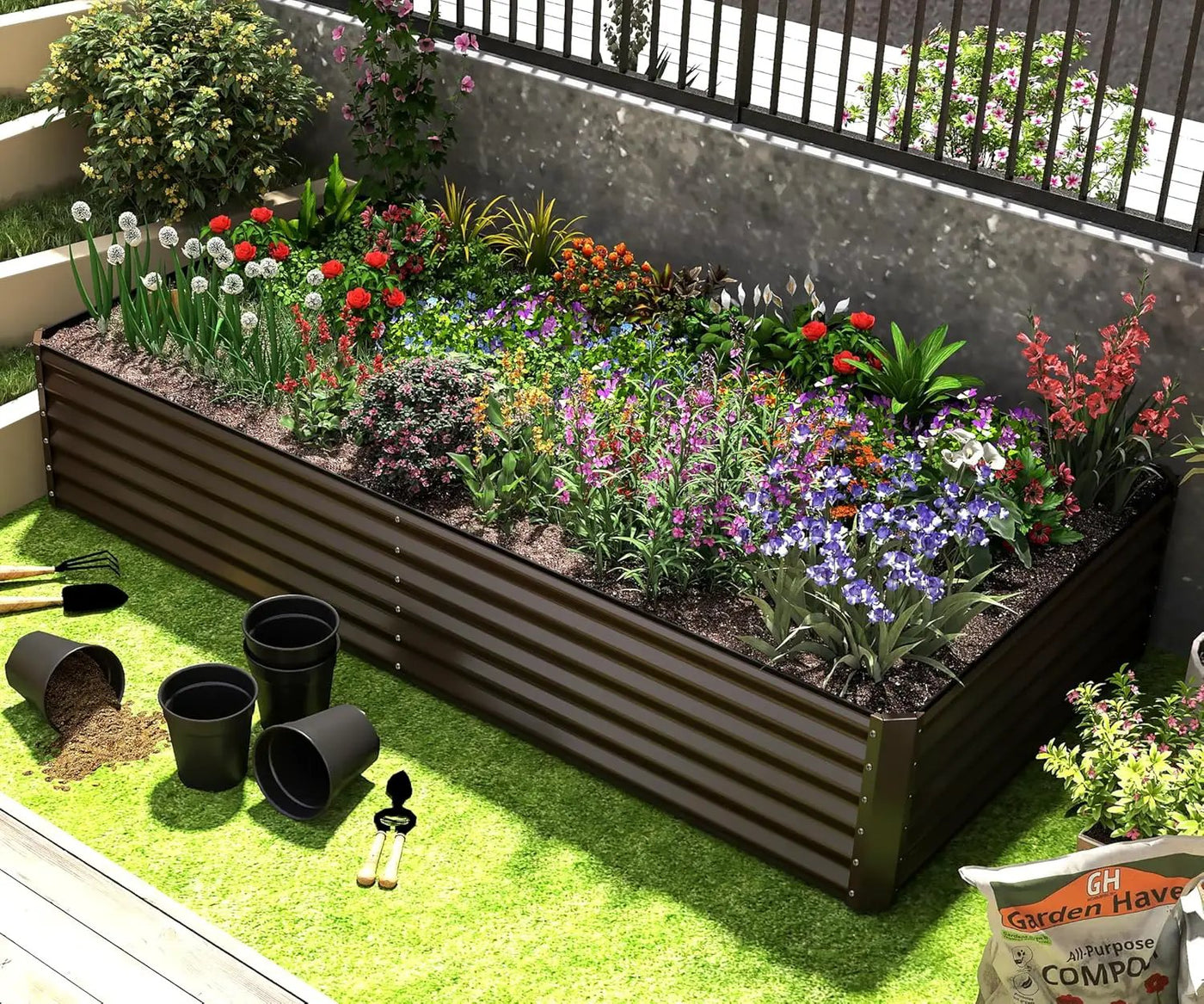 6x3x1.5ft Galvanized Raised Garden Bed by HouseOfZazla