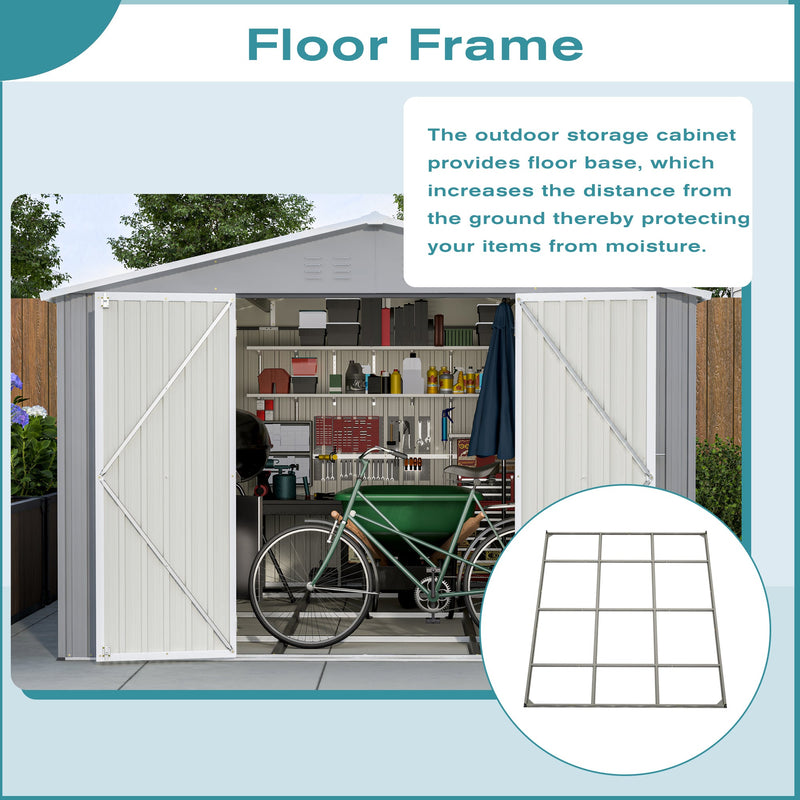 10 x 12 ft. Outdoor Storage Shed with Floor Frame Kit by HouseOfZazla