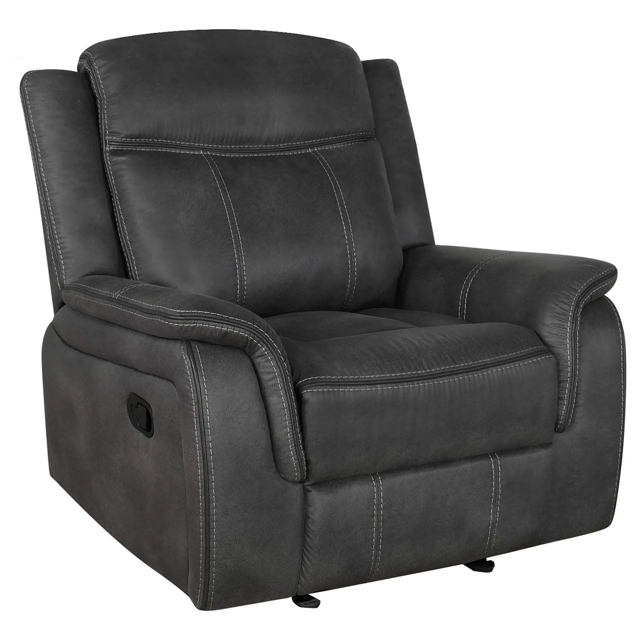 Lawrence 3-piece Upholstered Reclining Sofa Set Charcoal by Unique Piece Furniture