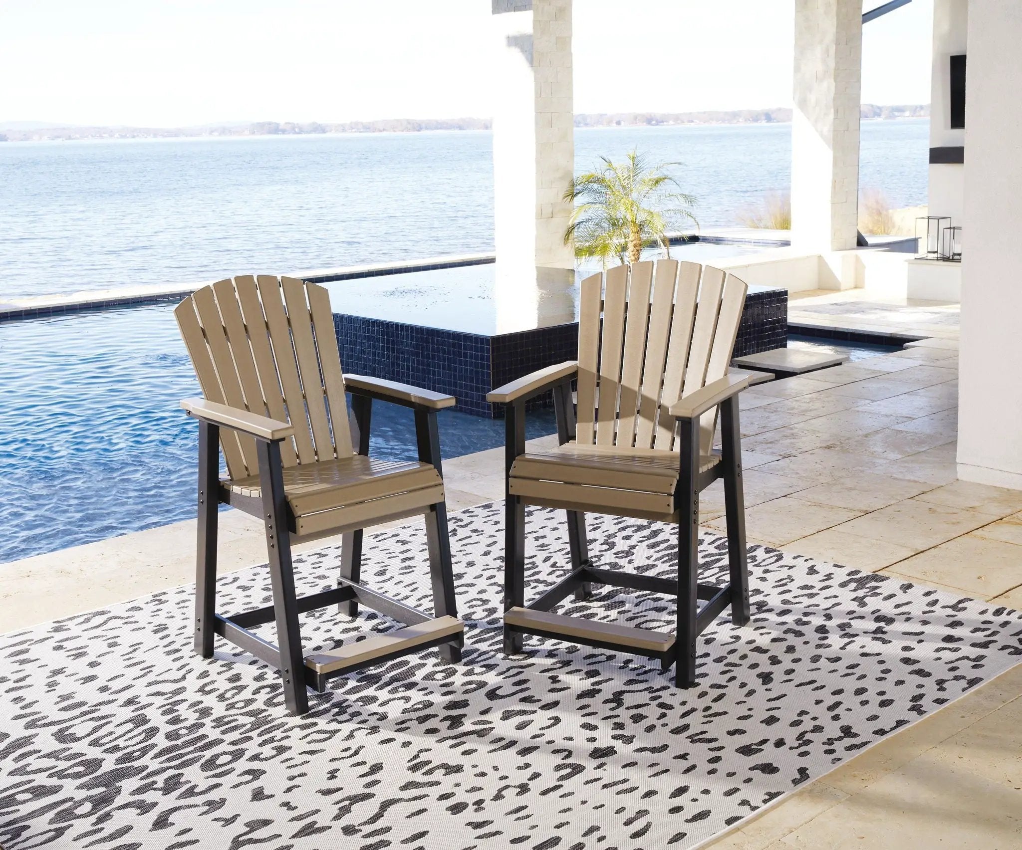 Fairen Trail - Barstool (Set of 2) - Black / Driftwood by Unique Piece Furniture