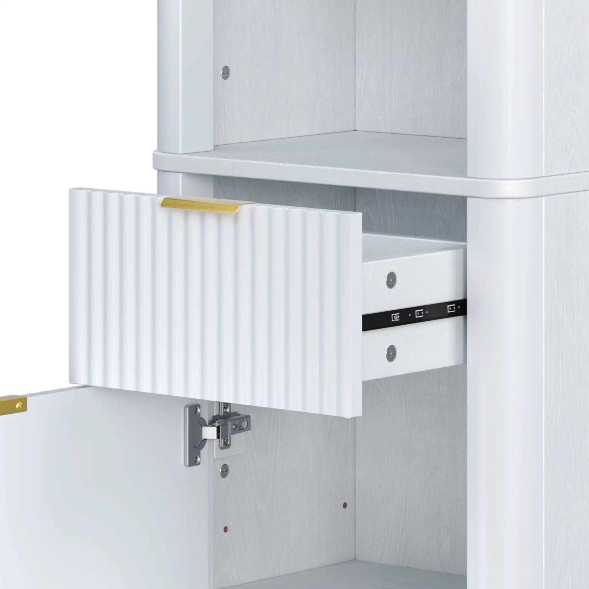 Tall Bathroom Storage Cabinet With Adjustable Shelves And 1 Drawer & Door by HouseOfZazla