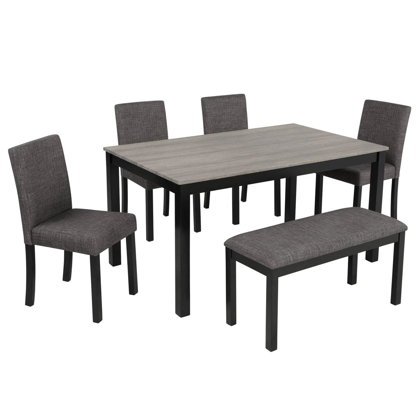 Modern Dining Table Set With Upholstered Chairs For Dining Room by HouseOfZazla