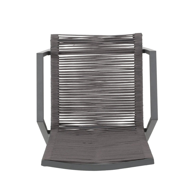 Outdoor Modern Aluminum Dining Chair Set With Rope Sea (Set of 2) by HouseOfZazla
