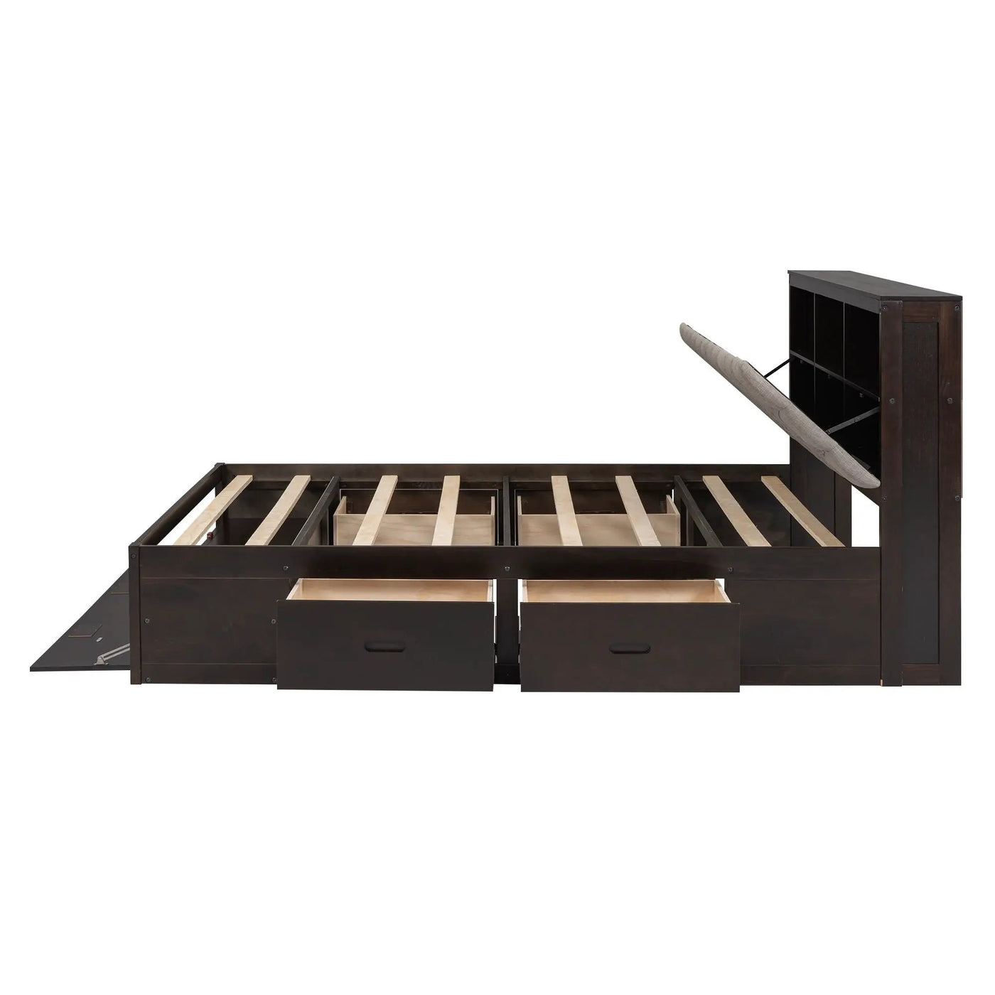 Platform Bed With Storage Headboard, Shoe Rack And 4 Drawers by HouseOfZazla