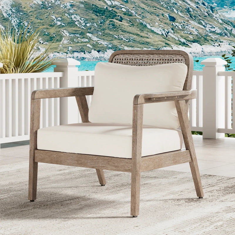 Outdoor Acacia Wood Patio Club Chair by HouseOfZazla