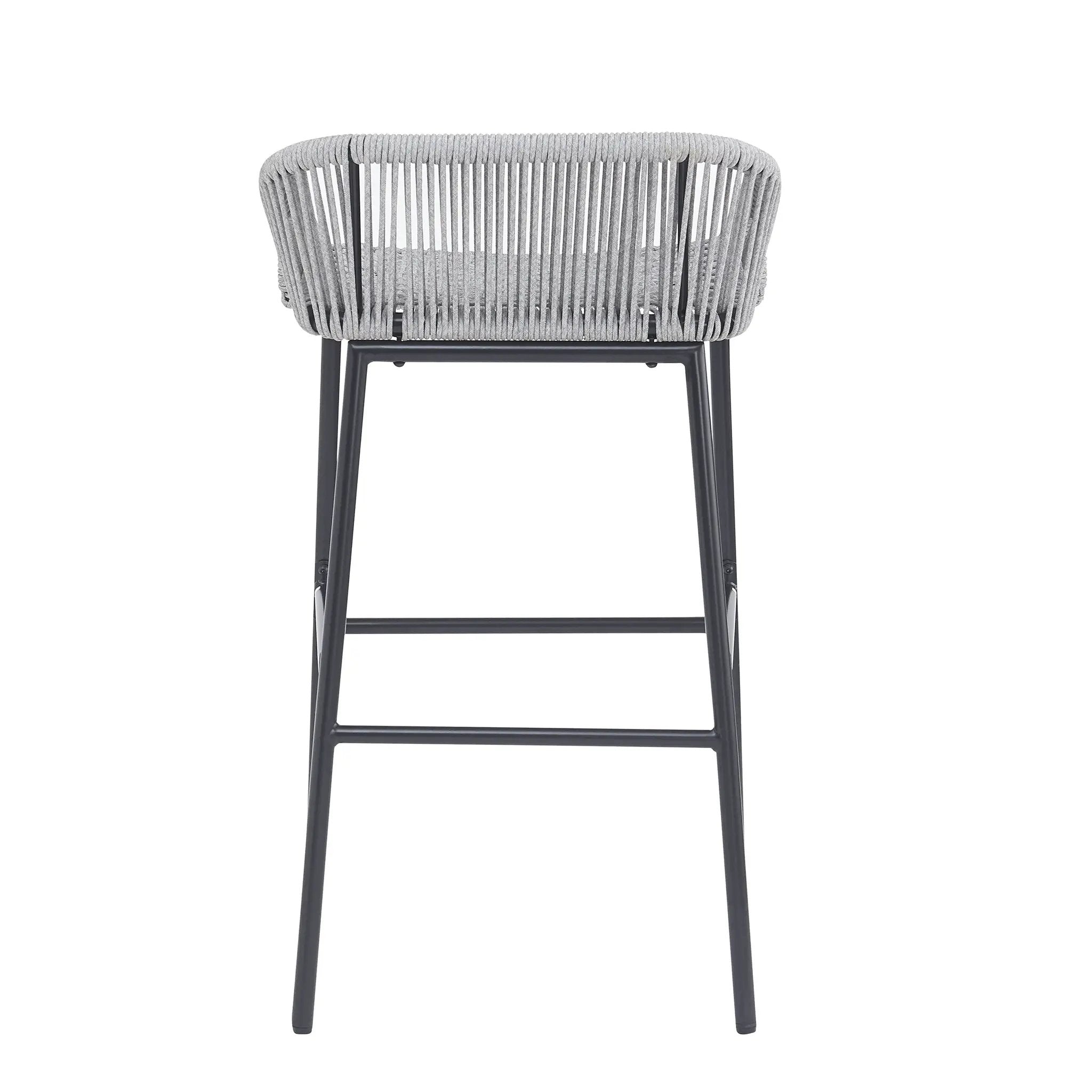 La Push Outdoor Patio Light Gray Rope Bar Stool, Set of 2 by HouseOfZazla