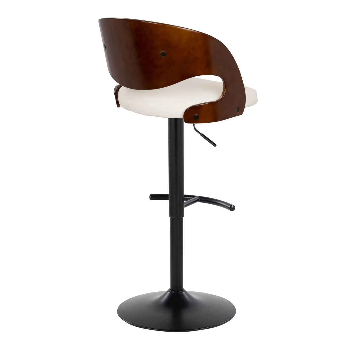 Pino - Mid Century Modern Adjustable Barstool With Swivel With Rounded T Footrest (Set of 2) by HouseOfZazla