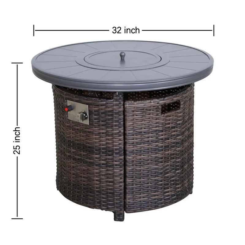 Outdoor Fire Pit Table With Lid - Espresso by Unique Piece Furniture