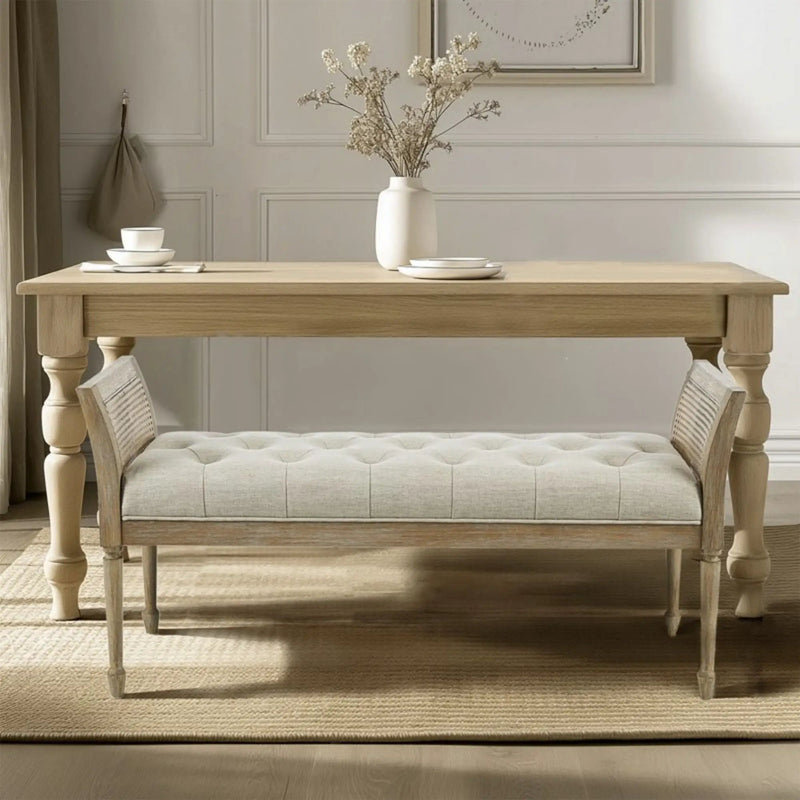 Accent Bench With Arm - Natural by HouseOfZazla
