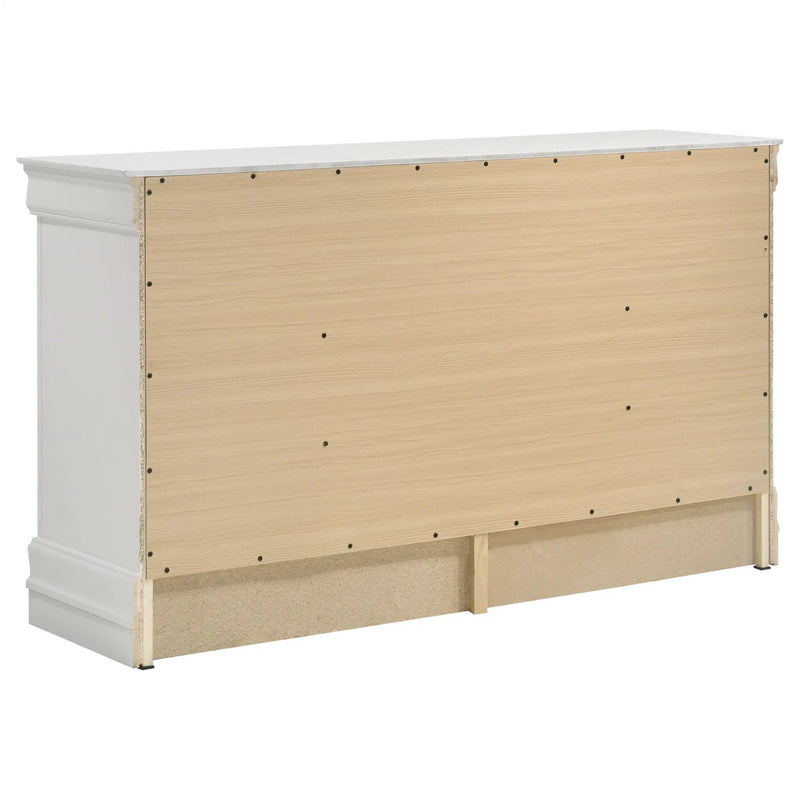 Louis Philippe 6-drawer Dresser White by Unique Piece Furniture