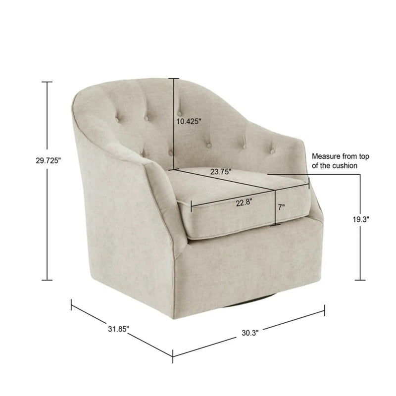 Calvin - Swivel Chair With 360 Degree Rotation - Beige by Unique Piece Furniture