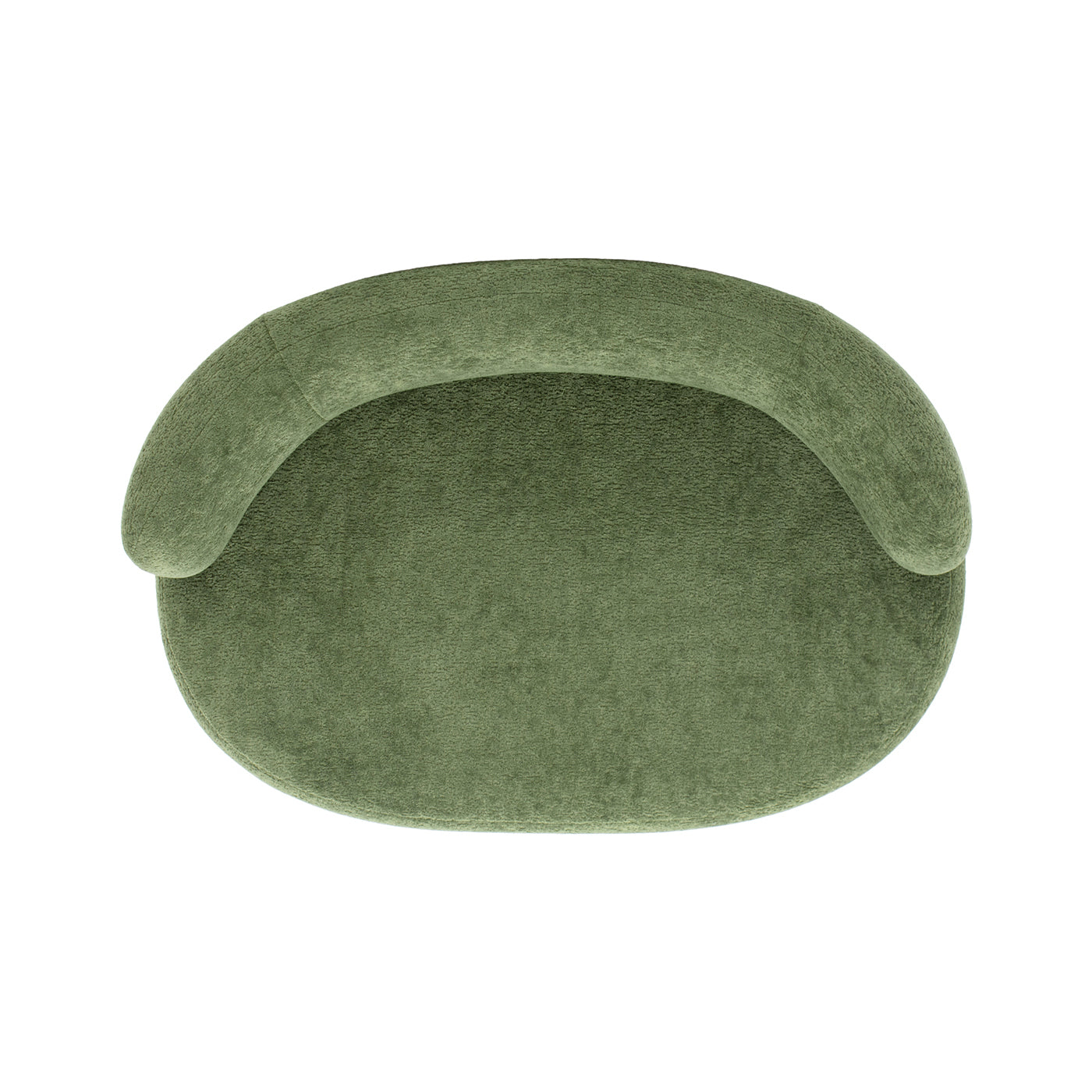 Shep 36' Curved Dog Sofa Bed Medium Moss Green Fleeced Teddy by HouseOfZazla
