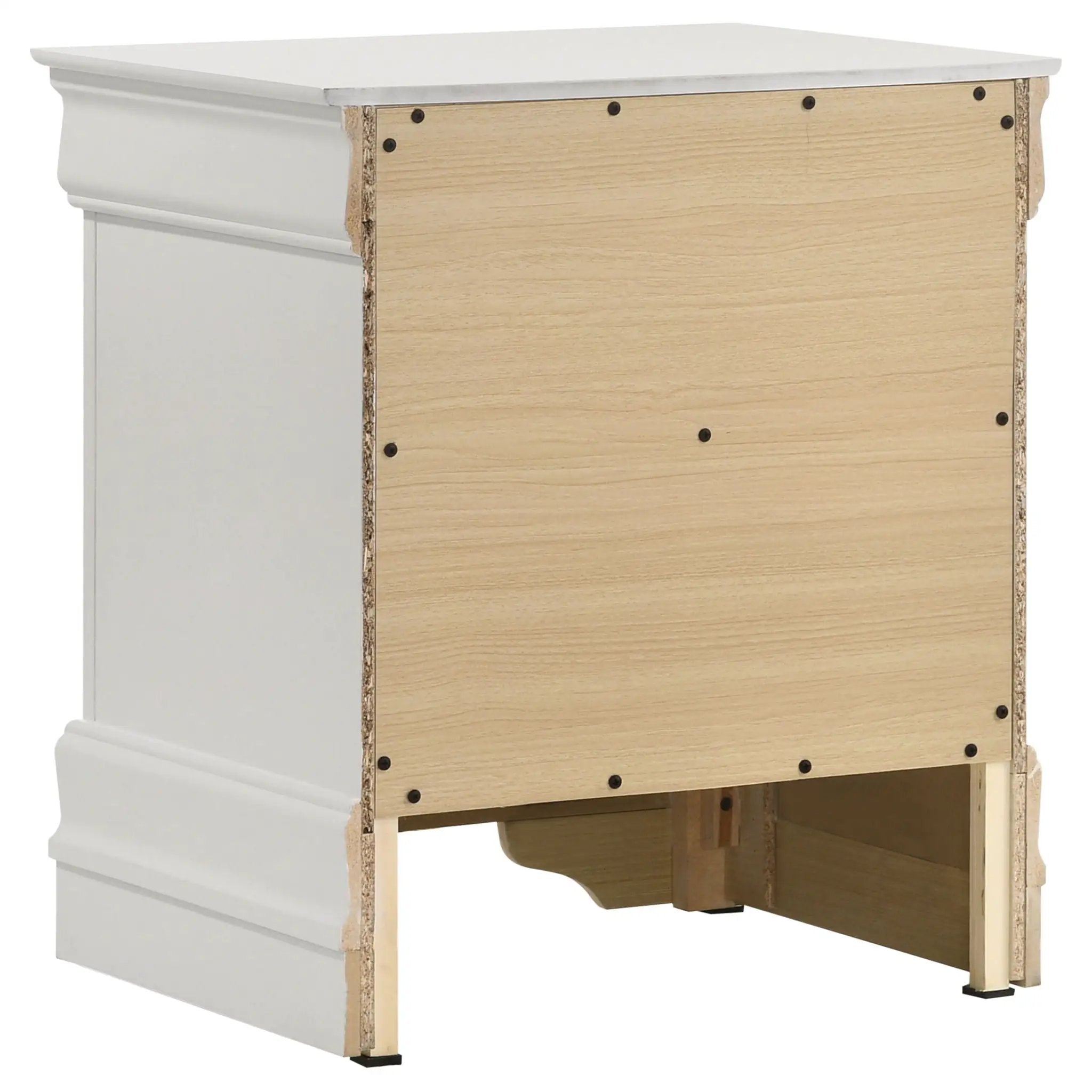 Louis Philippe 2-drawer Nightstand Bedside Table White by Unique Piece Furniture