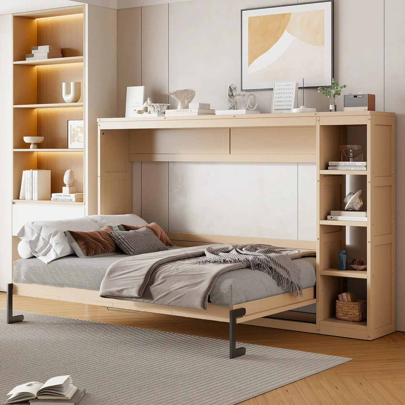 Murphy Bed With Bookshelf And Storage by HouseOfZazla