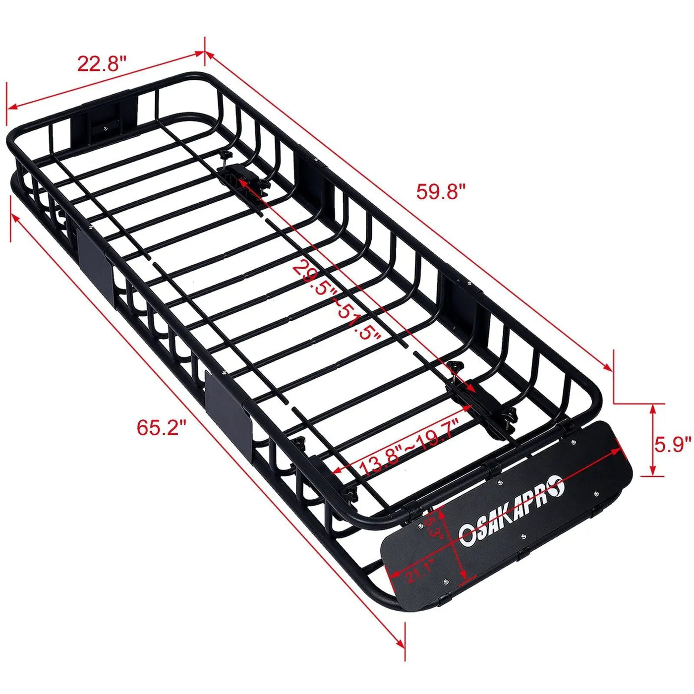 Motoring Rooftop Cargo Carrier Basket Steel Universal Fit Roof Rack by HouseOfZazla