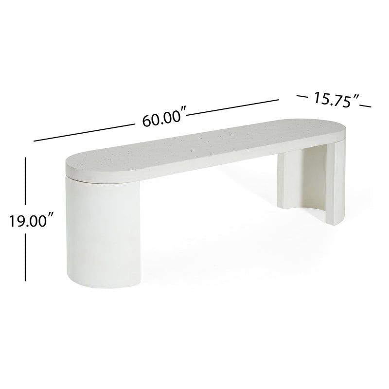 2 Piece Modern Outdoor Concrete Dining Set - Terrazzo, photo 7 of 10