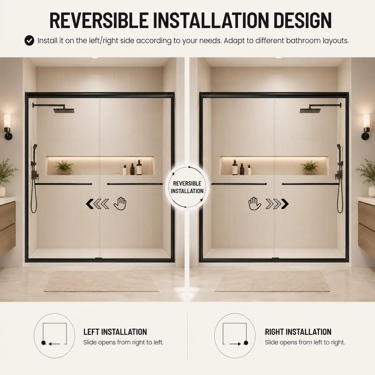 44-48" W x 76" H Framed Double Sliding Shower Door by HouseOfZazla