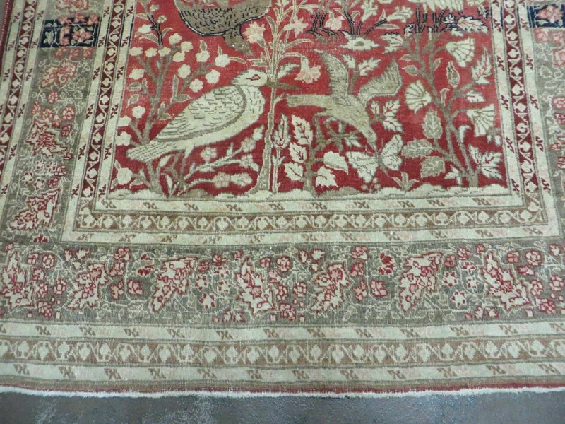 4' X 6' Antique Handmade Turkish Tree Of Life Oriental Wool Rug Birds Red by Jewel Rugs